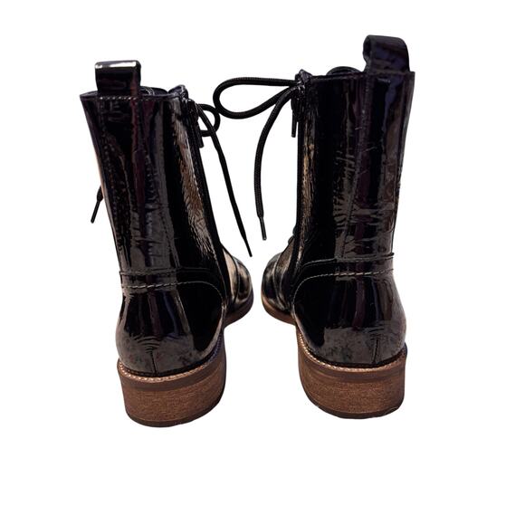Unity In Diversity NWOT Liberty Shine Patent Leather Womens Combat Boots 8 Black - Picture 6 of 9